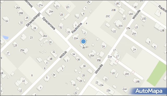 Michałowice, Spacerowa, 35, mapa Michałowice
