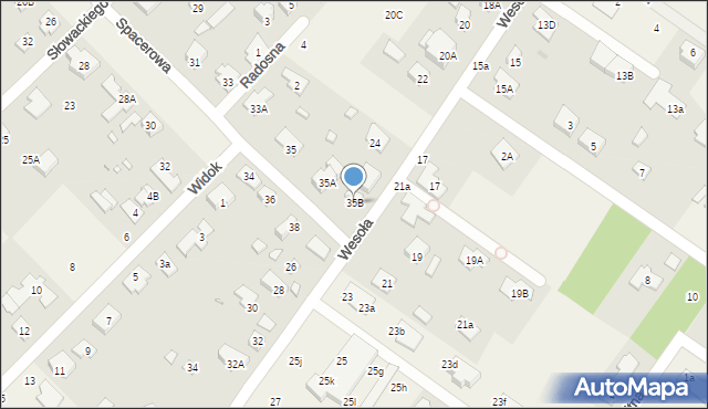 Michałowice, Spacerowa, 35B, mapa Michałowice