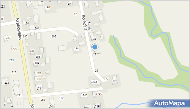 Michałowice, Spokojna, 23, mapa Michałowice