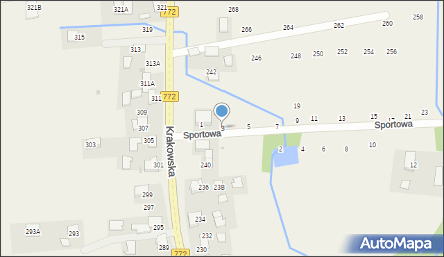 Michałowice, Sportowa, 3, mapa Michałowice