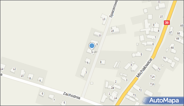 Michałowice, Spacerowa, 7, mapa Michałowice