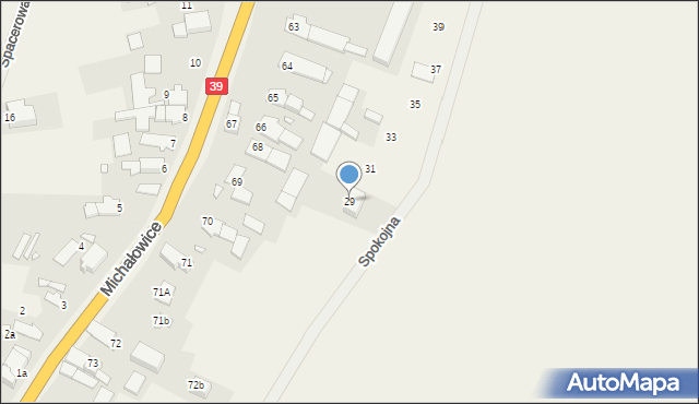 Michałowice, Spokojna, 29, mapa Michałowice