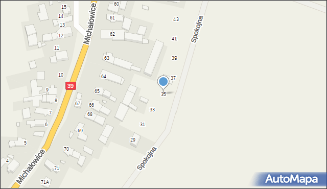 Michałowice, Spokojna, 35, mapa Michałowice