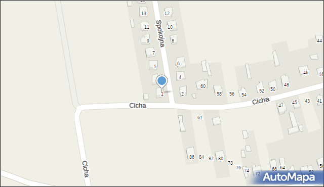 Michów, Spokojna, 1, mapa Michów