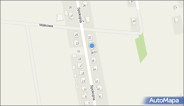 Michów, Spokojna, 18, mapa Michów