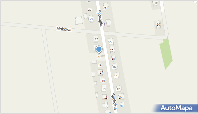 Michów, Spokojna, 21, mapa Michów