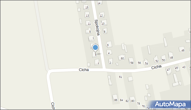 Michów, Spokojna, 3, mapa Michów