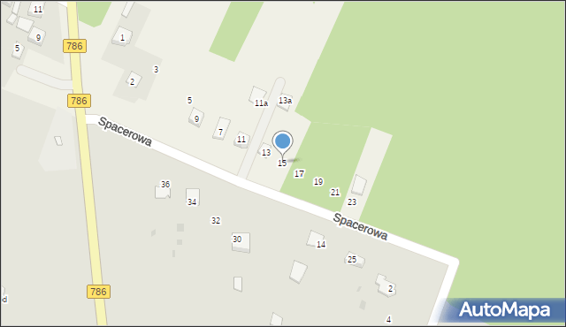 Micigózd, Spacerowa, 15, mapa Micigózd