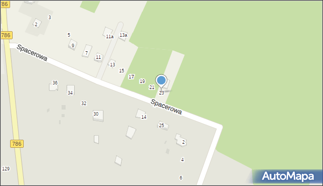 Micigózd, Spacerowa, 23, mapa Micigózd