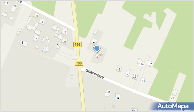 Micigózd, Spacerowa, 37, mapa Micigózd