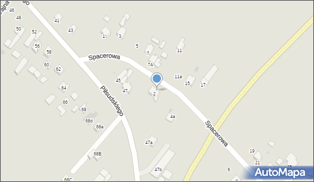 Miechów, Spacerowa, 4, mapa Miechów