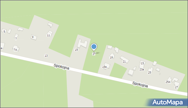 Mielec, Spokojna, 17, mapa Mielca