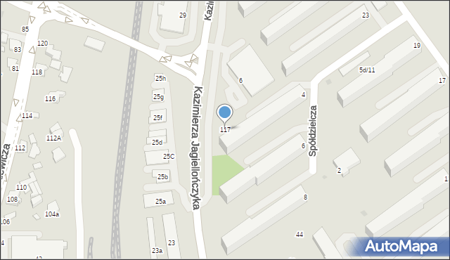 Mielec, Spółdzielcza, 117, mapa Mielca