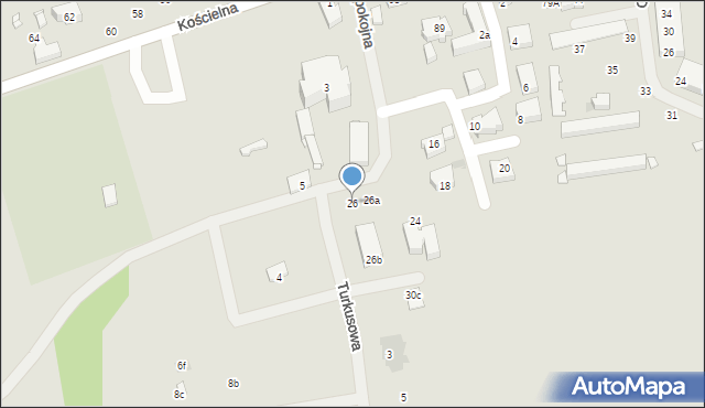 Mielno, Spokojna, 28, mapa Mielno