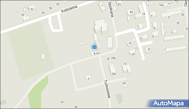 Mielno, Spokojna, 5, mapa Mielno