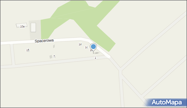 Mieroszyno, Spacerowa, 1a, mapa Mieroszyno