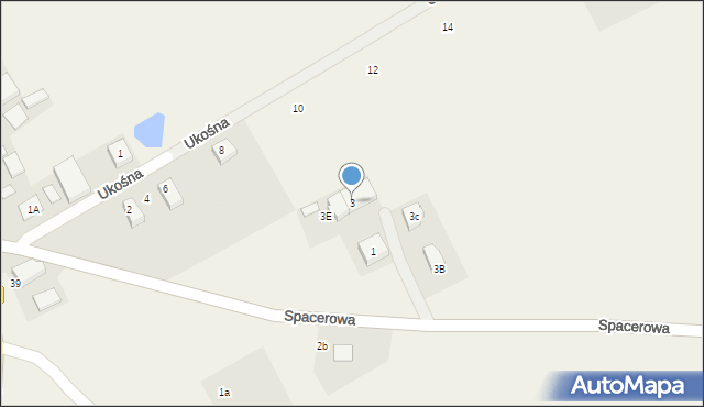 Mierzeszyn, Spacerowa, 3, mapa Mierzeszyn