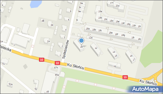 Mierzyn, Spółdzielców, 10, mapa Mierzyn