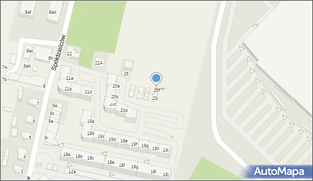 Mierzyn, Spółdzielców, 20f, mapa Mierzyn