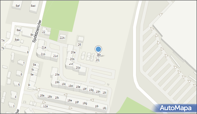 Mierzyn, Spółdzielców, 20g, mapa Mierzyn