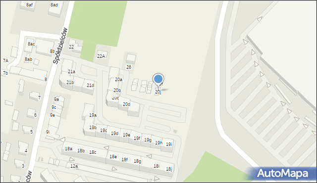 Mierzyn, Spółdzielców, 20j, mapa Mierzyn