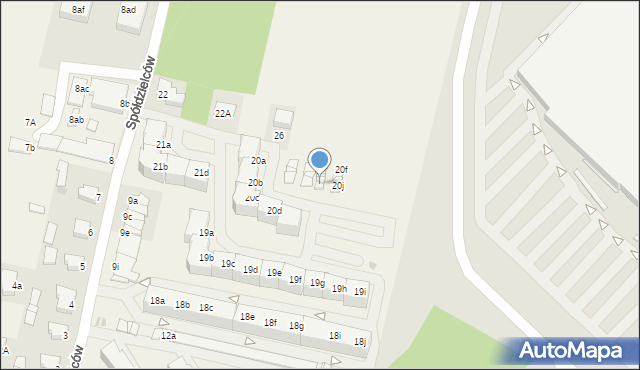 Mierzyn, Spółdzielców, 20l, mapa Mierzyn