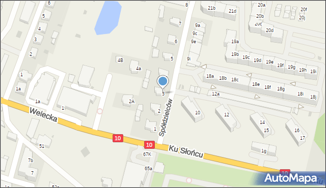 Mierzyn, Spółdzielców, 3, mapa Mierzyn