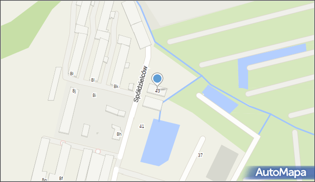 Mierzyn, Spółdzielców, 43, mapa Mierzyn