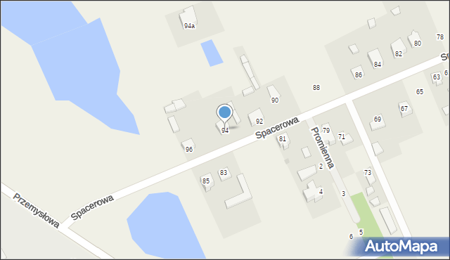 Miętne, Spacerowa, 94, mapa Miętne