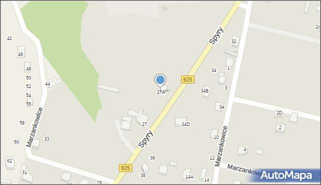 Mikołów, Spyry Ludwika, 27A, mapa Mikołów