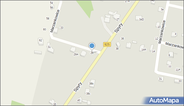 Mikołów, Spyry Ludwika, 29, mapa Mikołów