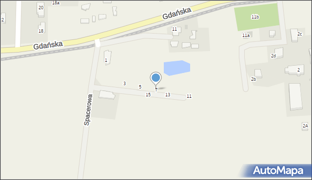 Mikoszewo, Spacerowa, 7, mapa Mikoszewo