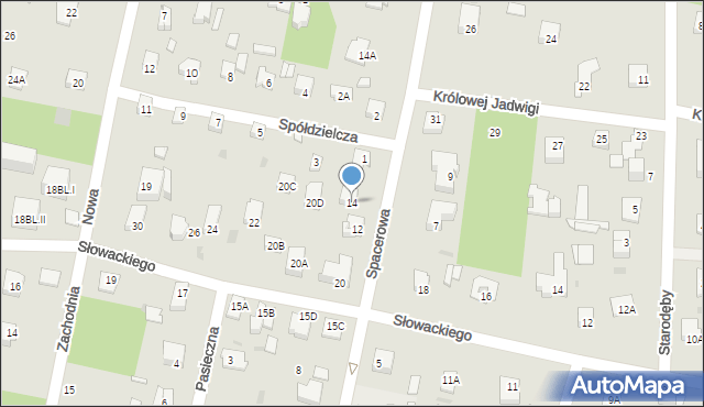 Milanówek, Spacerowa, 14, mapa Milanówek