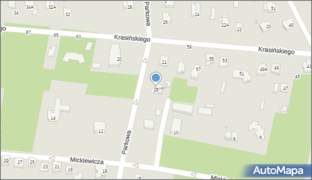 Milanówek, Spacerowa, 19, mapa Milanówek