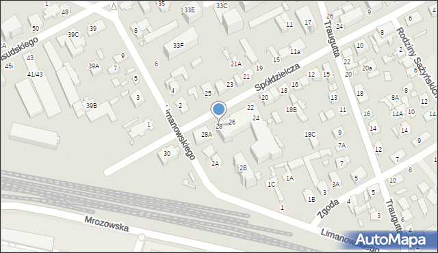 Mińsk Mazowiecki, Spółdzielcza, 28, mapa Mińsk Mazowiecki