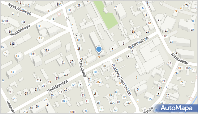 Mińsk Mazowiecki, Spółdzielcza, 9, mapa Mińsk Mazowiecki