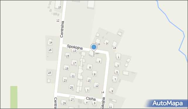 Mniów, Spokojna, 2, mapa Mniów