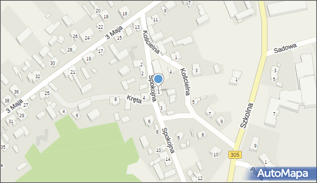 Mochy, Spokojna, 1, mapa Mochy