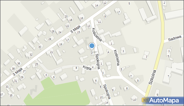 Mochy, Spokojna, 2, mapa Mochy