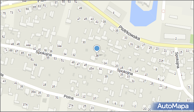 Modliszewice, Spokojna, 26, mapa Modliszewice