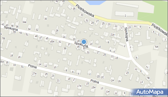 Modliszewice, Spokojna, 33, mapa Modliszewice