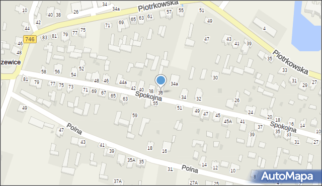 Modliszewice, Spokojna, 36, mapa Modliszewice