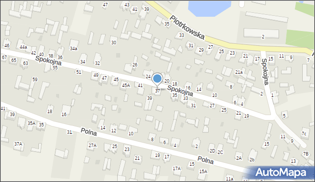 Modliszewice, Spokojna, 37, mapa Modliszewice