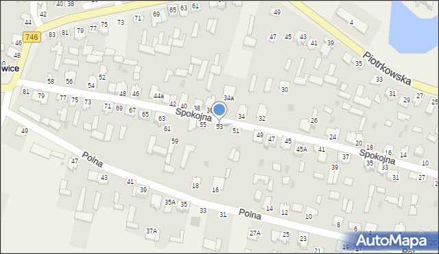 Modliszewice, Spokojna, 53, mapa Modliszewice