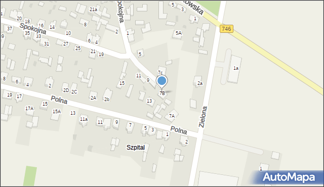 Modliszewice, Spokojna, 7B, mapa Modliszewice