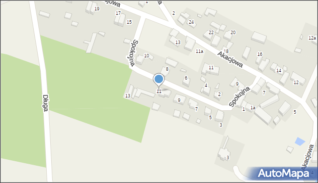 Mojęcice, Spokojna, 11, mapa Mojęcice