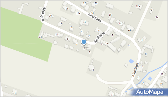 Mojęcice, Spokojna, 5, mapa Mojęcice