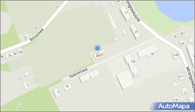 Mrągowo, Spacerowa, 2a, mapa Mrągowo