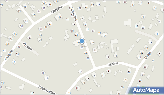 Mrozy, Spokojna, 16, mapa Mrozy