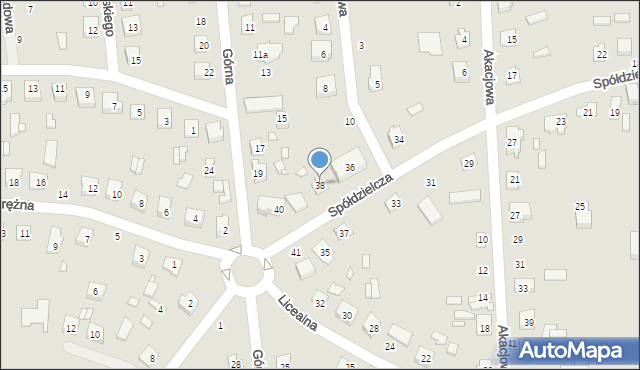 Mrozy, Spółdzielcza, 38, mapa Mrozy